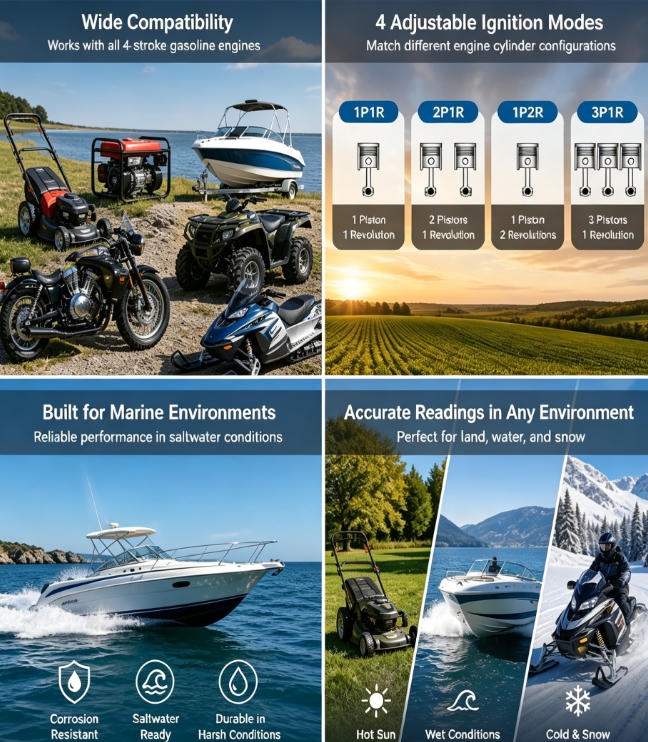 Tach hour meter applications - lawn mower, marine, generator, ATV, motorcycle