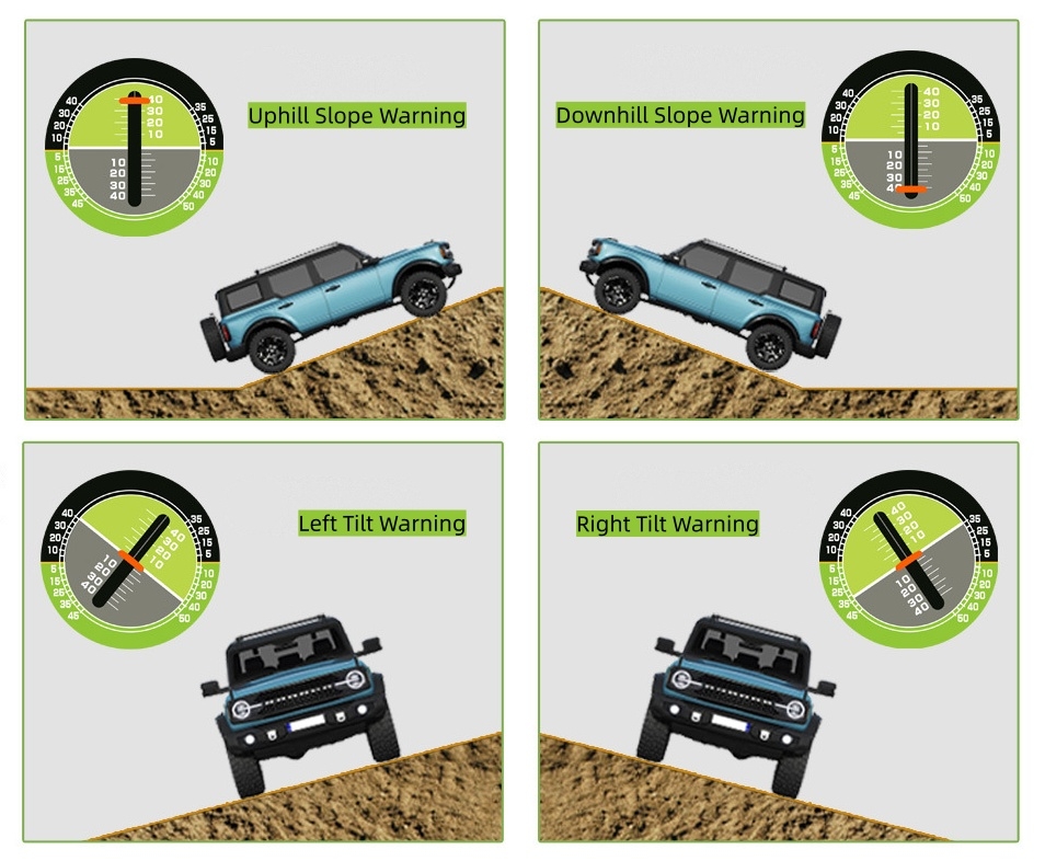 Vehicle slope inclinometer announcement