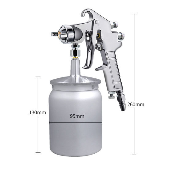 Siphon Air Spray Gun, 600ml, 1.0 1.3 1.5 1.8mm 