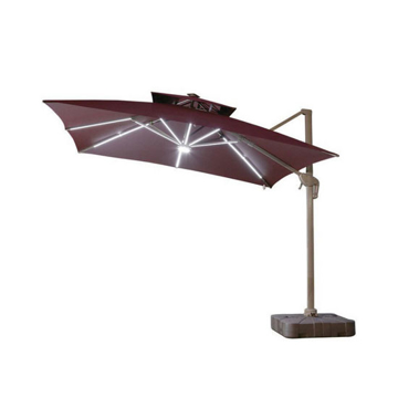 3X3m Outdoor LED Umbrella Beach Aluminium Cantilever Patio
