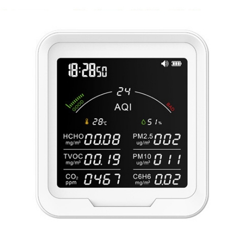 Air Quality Monitor for Home, CO2/HCHO/TVOC/C6H6/PM10/PM2.5