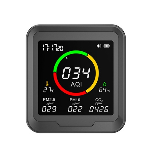 Ambient Air Quality Monitor, PM2.5/PM10/CO2/AOI/Temp/RH