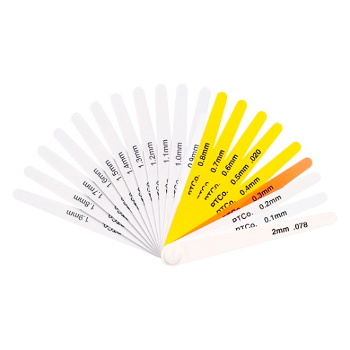 0.1-2mm Plastic Feeler Gauge, 20 Blades