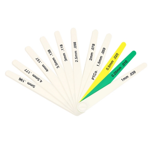 0.25-5mm Plastic Feeler Gauge, 11 Blades