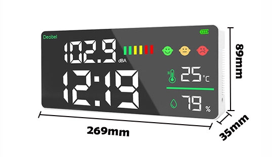 4 in 1 decibel meter size