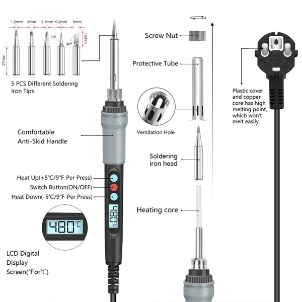 90W soldering iron kit details