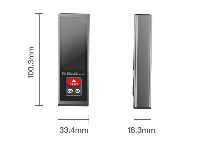 Bluetooth laser distance meter size