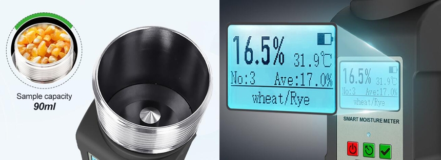 Digital grain moisture detector feature