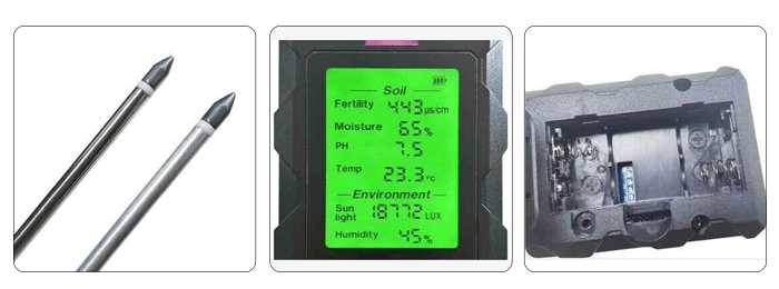 Digital humidity meter for soil feature