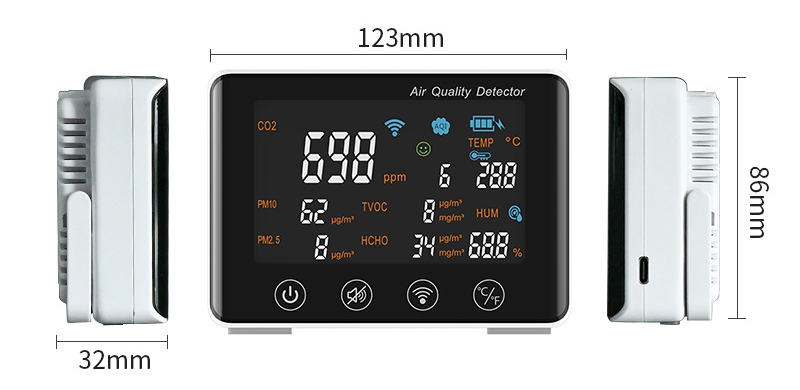 Indoor air quality monitor size