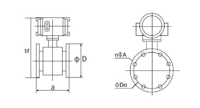 Insertion magnetic flow meter for water dimension