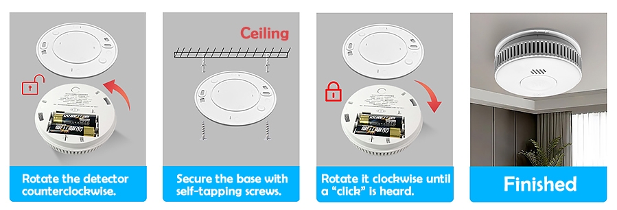 WiFi interconnected smoke detector installation steps