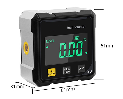 Magnetic dual laser inclinometer size