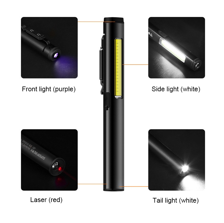 Mini flashlight with laser pointer details 1