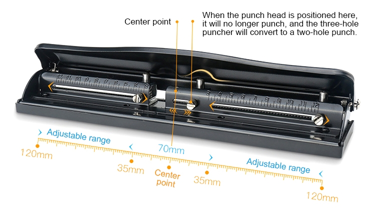 Paper puncher 2 to 4 hole details