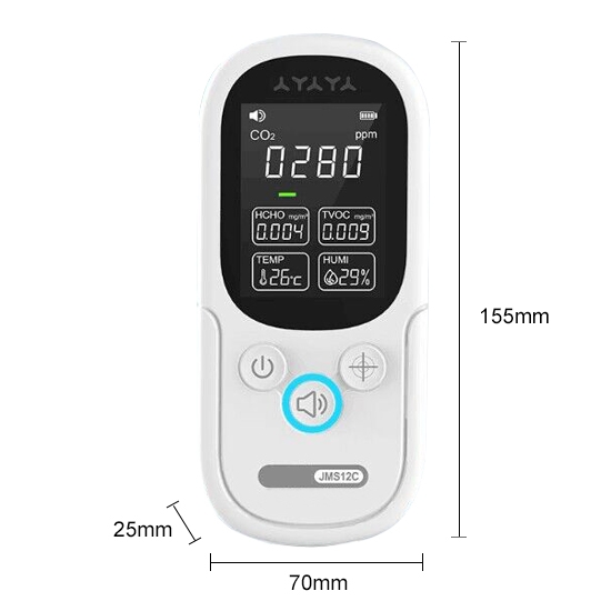 Portable air quality monitor size