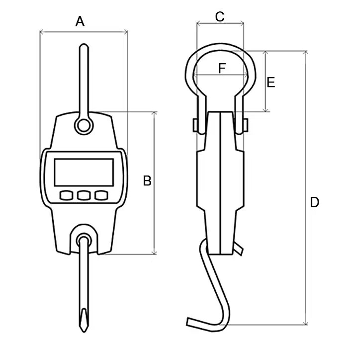 Portable hanging crane scale dimension