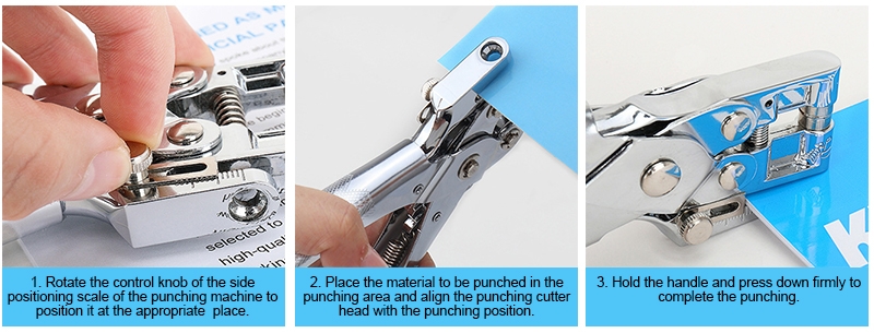 Single hole paper puncher usage instruction