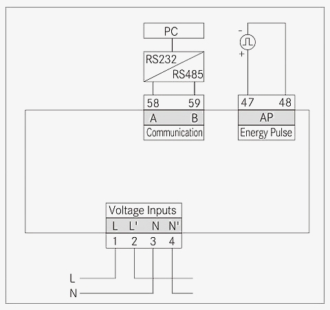 single phase digital energy meter din rail mounted wiring