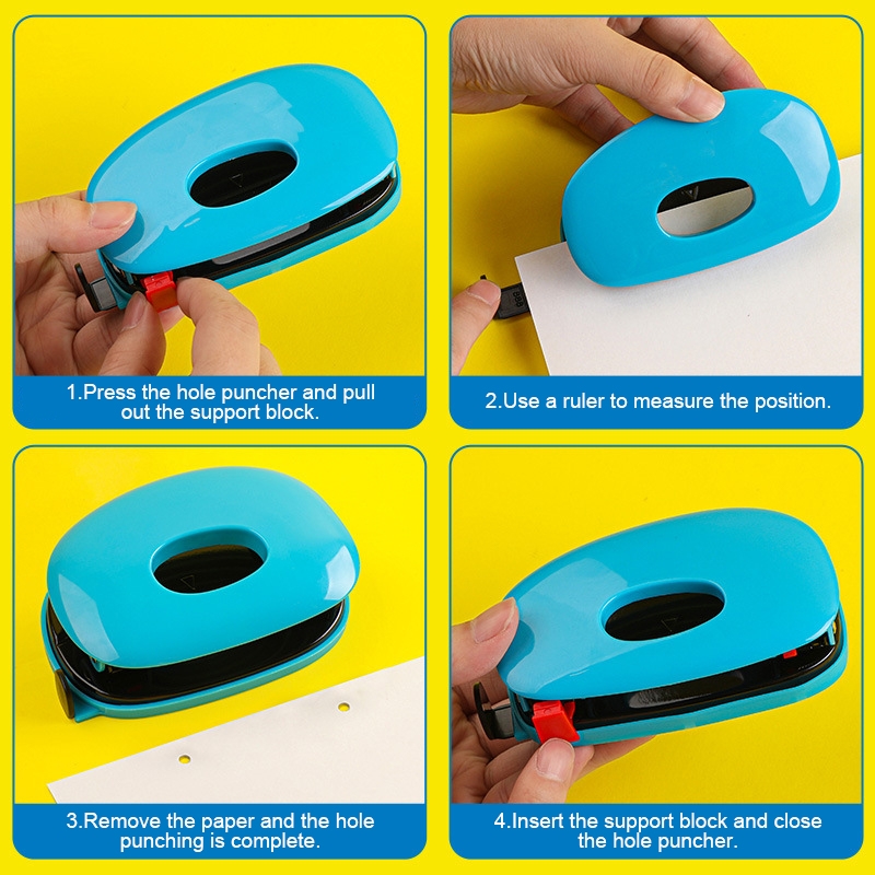 Small 2-hole paper puncher usage instroctions