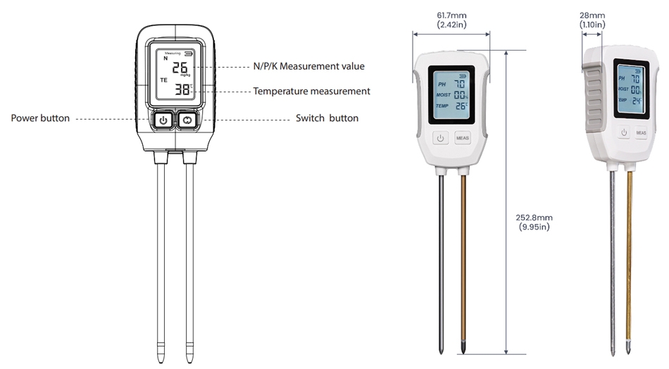 Soil ph monitor dimension