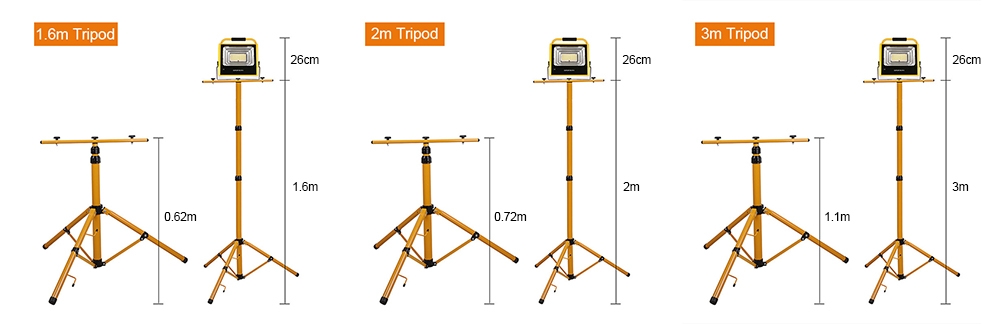 Tripods dimensions