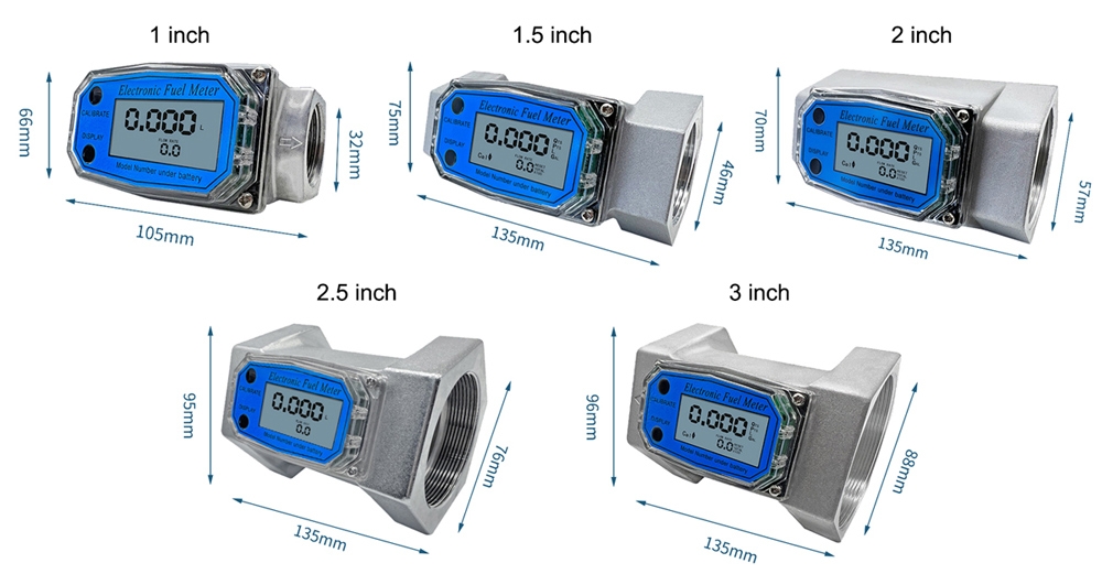 Turbine flow meter dimension