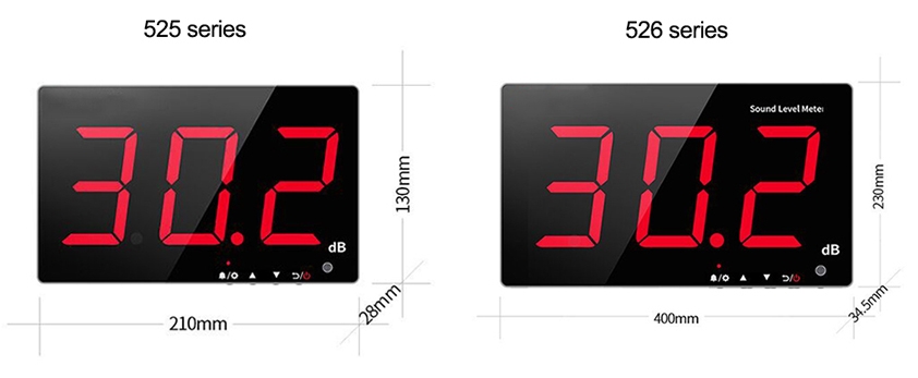 Wall mounted decibel meter dimensions