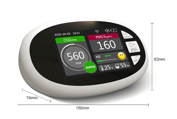 Wifi air quality monitor size