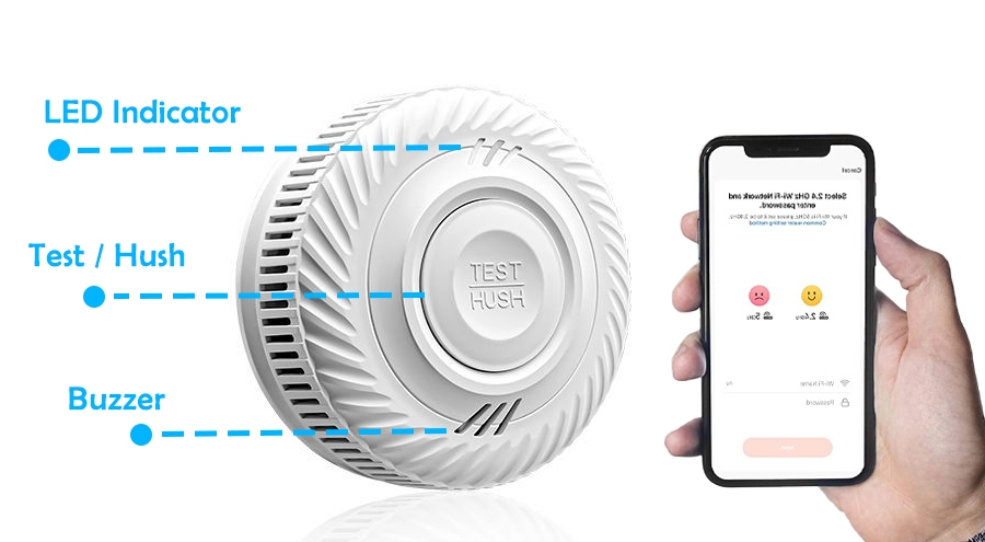 WiFi interconnected smoke detector diagram