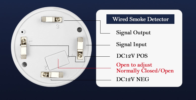 Wired smoke detector diagram