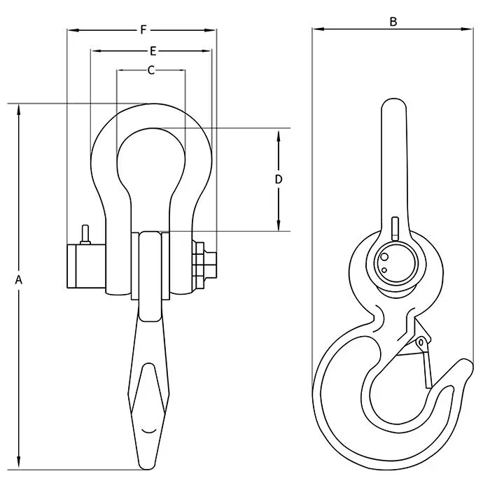 Wireless hanging crane scale dimension